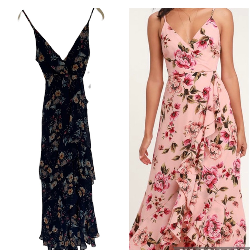 Lulu’s Navy Floral Print Maxi Dress